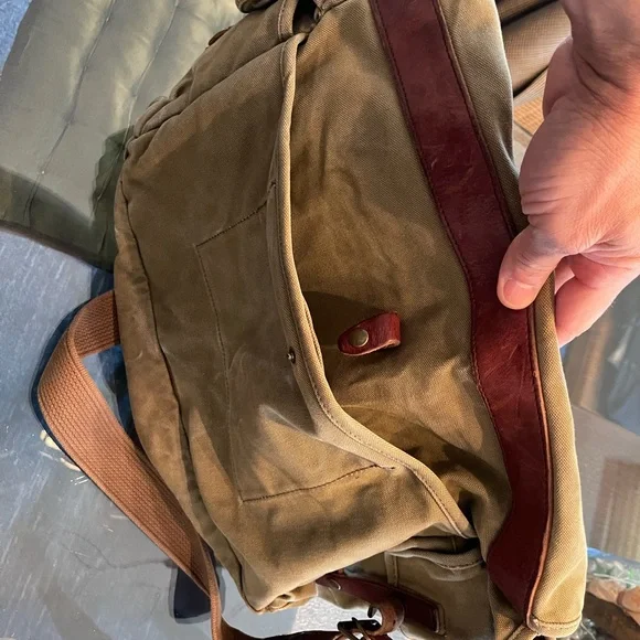 Polo Ralph Lauren Rugby VINTAGE/ Tan Khaki Canvas Messenger/ Laptop Bag - Picture 4 of 9